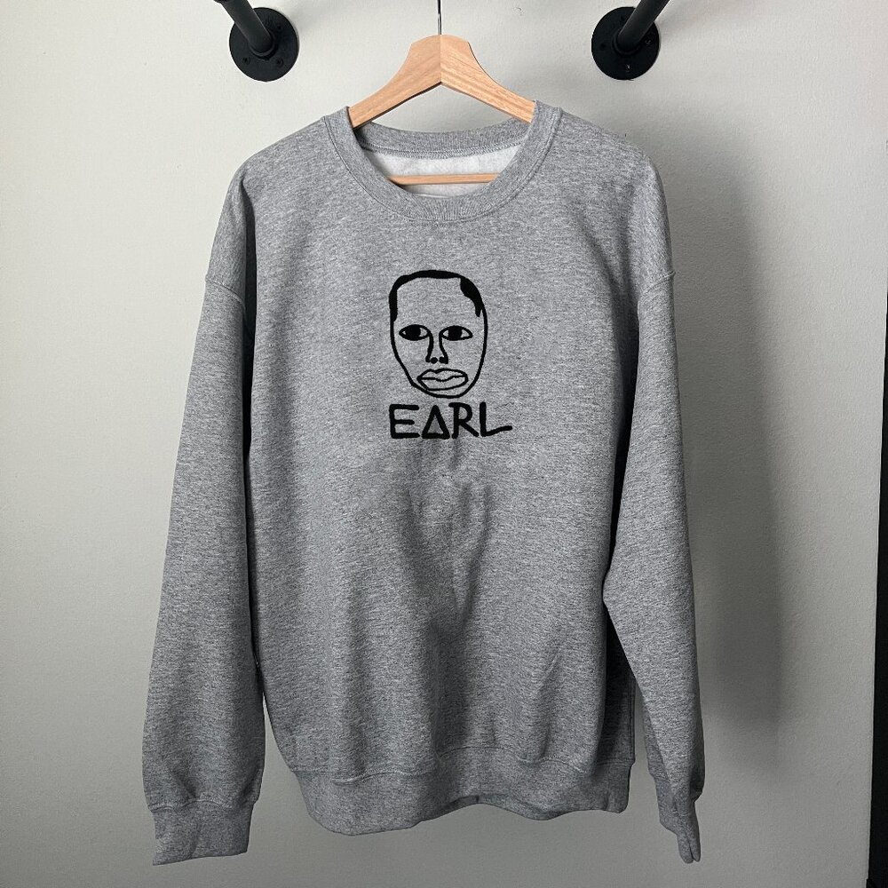 Grey Black Earl Sweatshirt Rap Music Loiter Squad Crewneck Sweatshirt